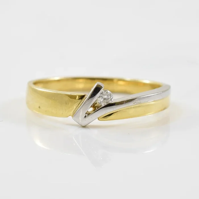 Unique Two Tone Diamond Ring | 0.03ct | SZ 6.75 |