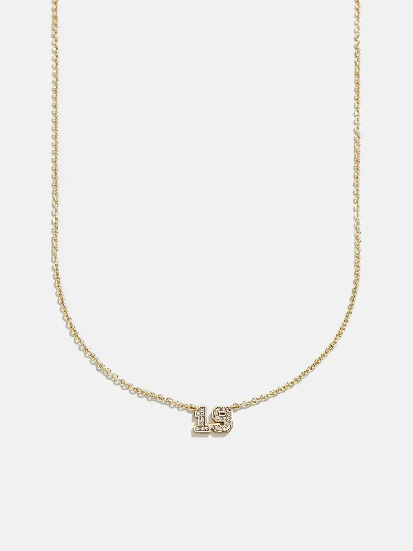Varsity Gold/Pavé Number Custom Necklace – One Gold Station
