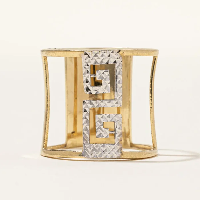 Versace Inspired Geometric Elongated Ring | SZ 11 |