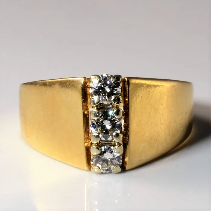 Vertical Three Stone Wide Band | 0.40ctw | SZ 8.5 |