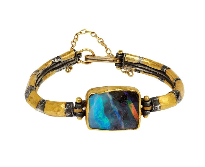 Vibrant Square Boulder Opal Bracelet