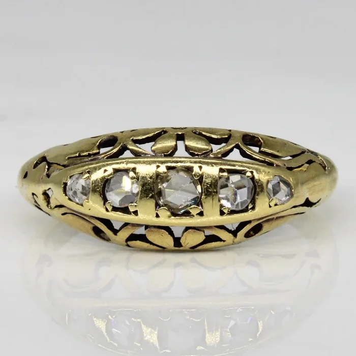 Victorian Three Stone Diamond Ring | 0.07ctw | SZ 7 |