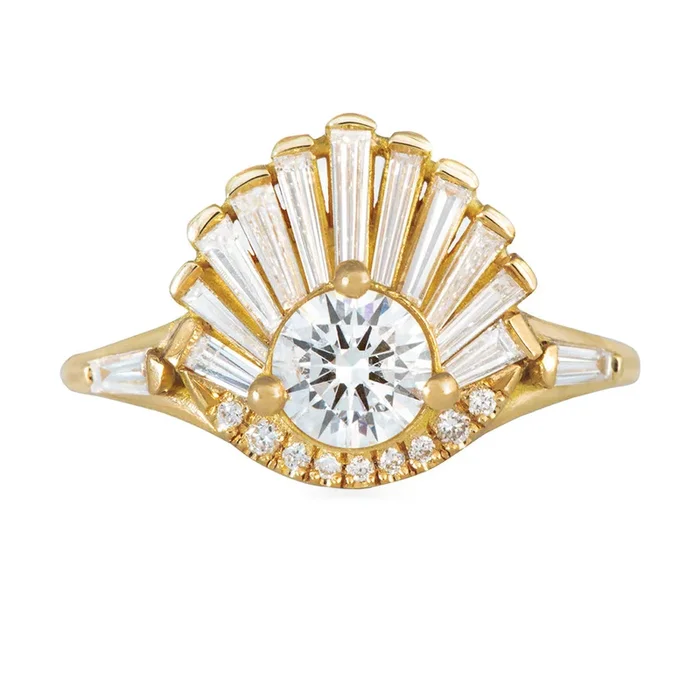 Vintage Art Deco Ring – Baguette Crown Cluster Engagement Ring