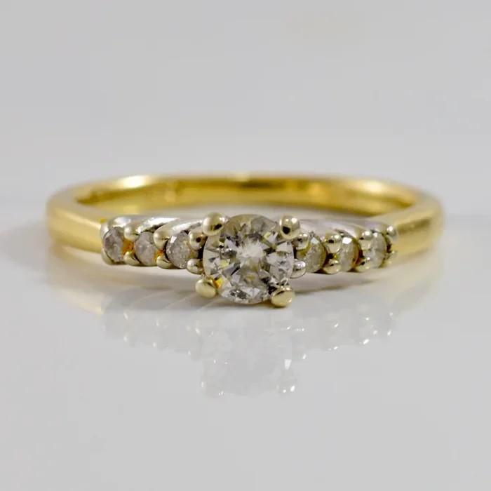 Vintage High Set Engagement Ring | 0.37 ctw SZ 6 |