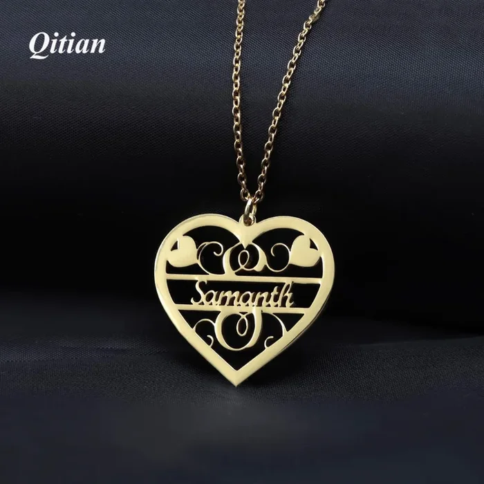 Vintage Name Heart Necklace