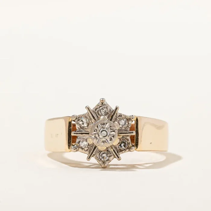 Vintage Six Point Diamond Cluster Ring | 0.08 ctw, SZ 5.5 |