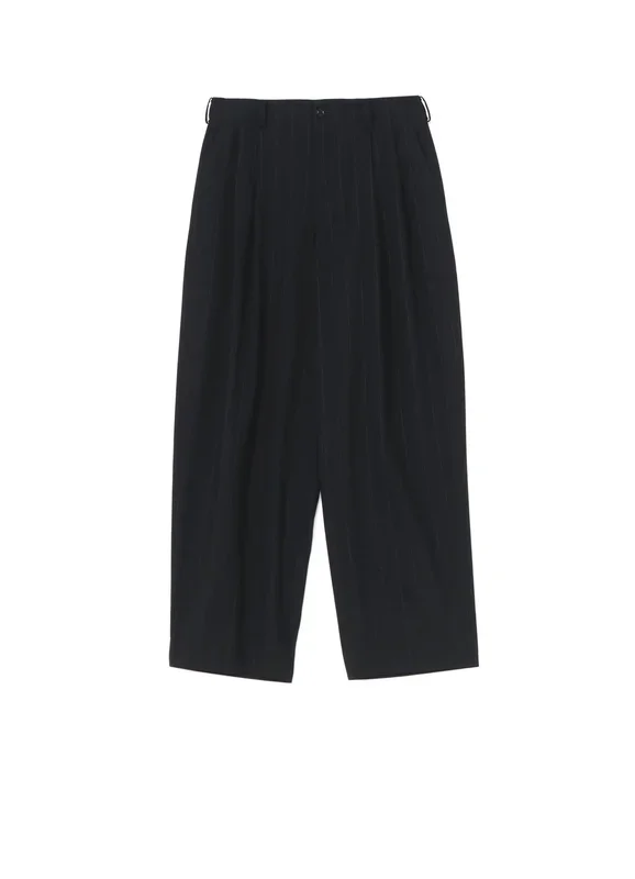 W/RY LIGHT STRIPE DOUBLE TUCKED WIDE PANTS