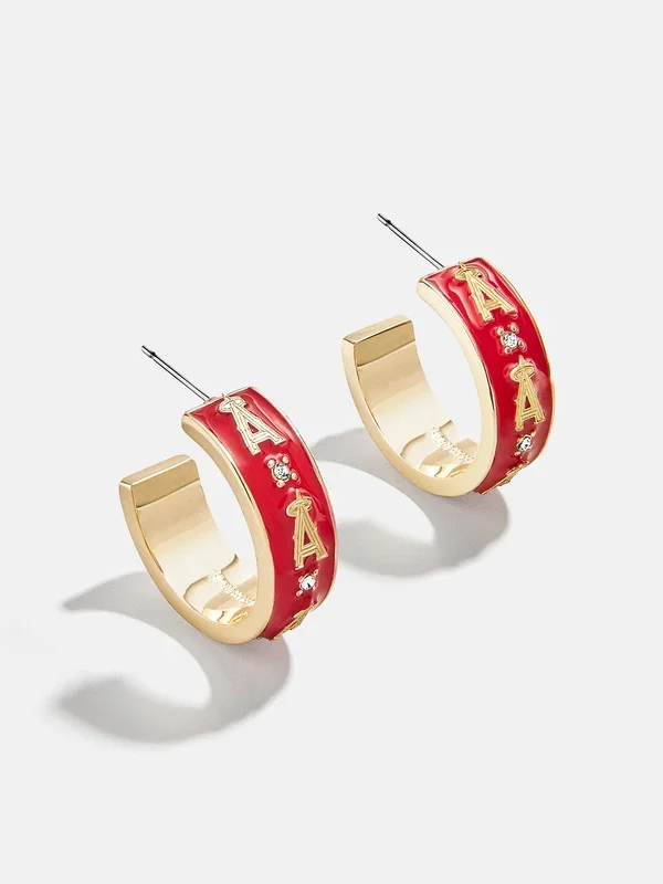 WEAR By Erin Andrews X BaubleBar Los Angeles Angels Enamel Hoop Earrings – Los Angeles Angels
