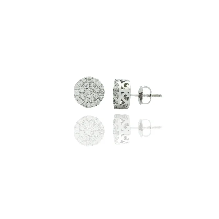 White Gold Icy Bling Round Diamond Earrings (14K)