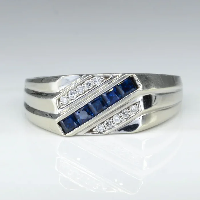 White Gold Sapphire & Diamond Ring | SZ 11.25 |