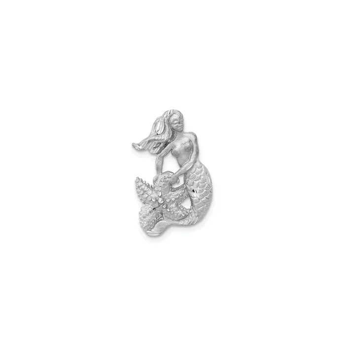White Gold Satin Mermaid Pendant (14K)