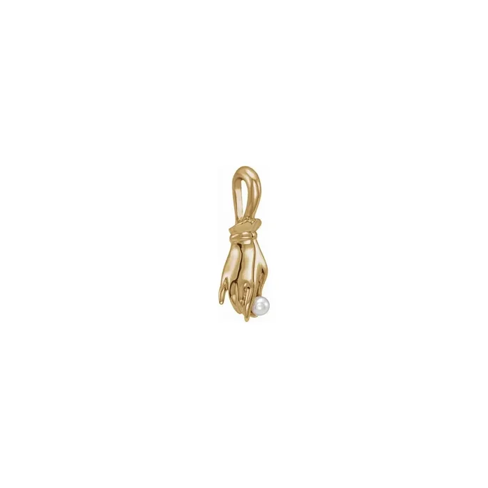 White Pearl Buddha Hand Pendant