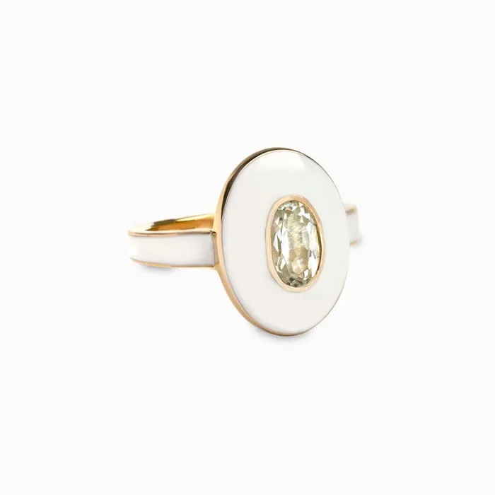 White Topaz Aura Ring