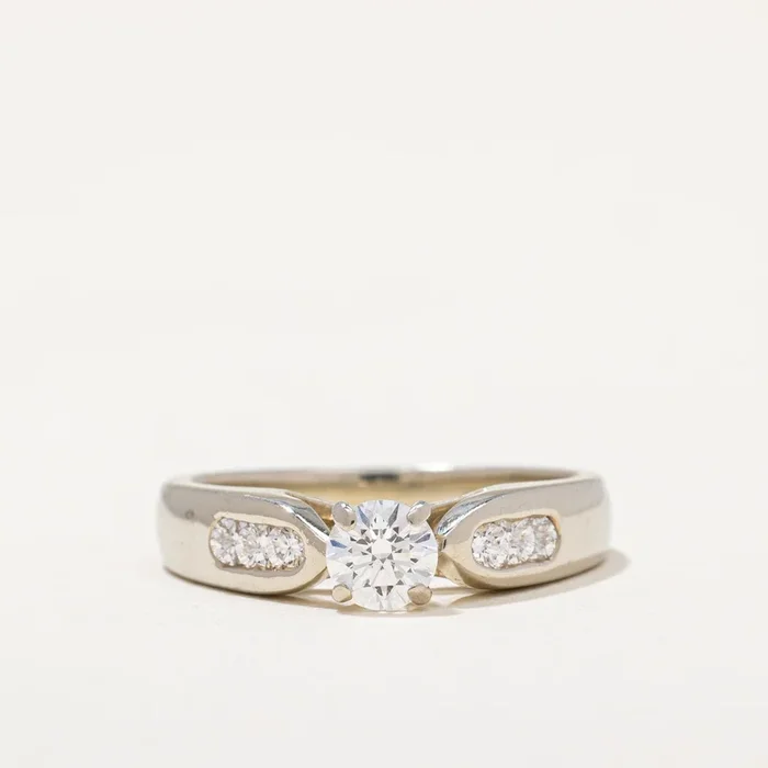 Wide Band Diamond Engagement Ring | 0.42 ctw | SZ 4.75 |