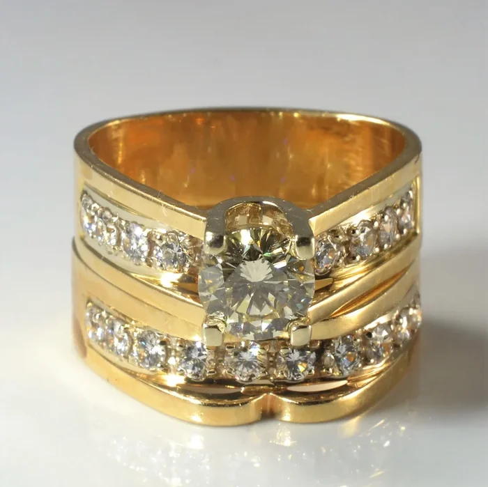 Wide Band Diamond Wedding Set | 2.04ctw | SZ 8 |