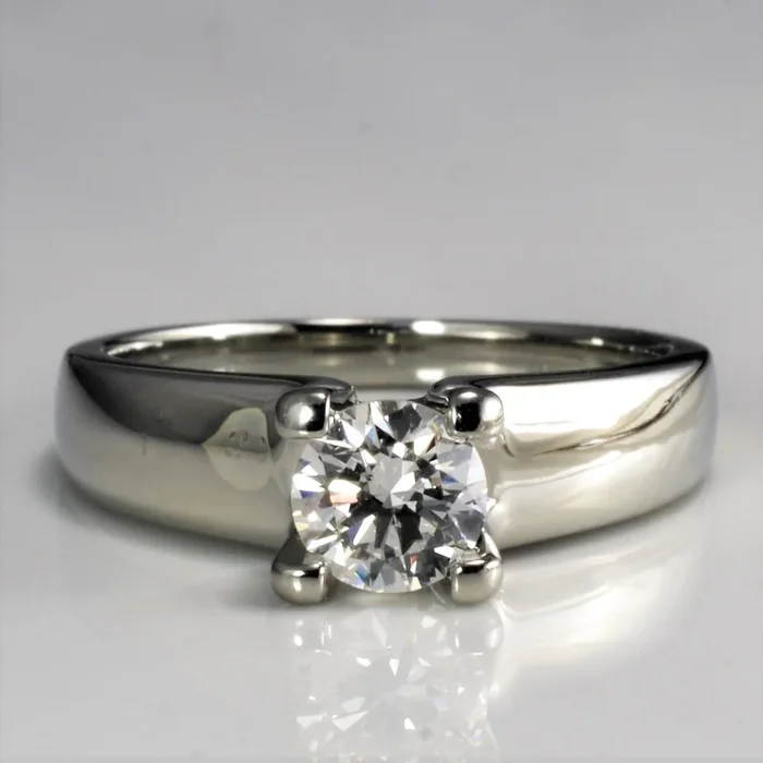 Wide Band Solitaire Engagement Ring | 0.61ct | SI1, I | SZ 6 |