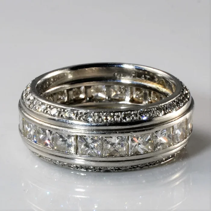 Wide Platinum Diamond Eternity Band | 3.64ctw | SZ 6 |