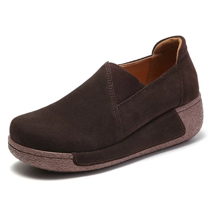 Women’s Handmade Brown Genuine Leather Casual Moccasins Shoes