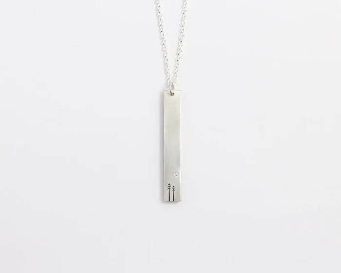 Woodland & Diamond Drop Necklace