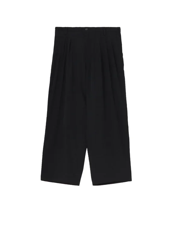 WOOL GABARDINE 12-TUCKS PANTS