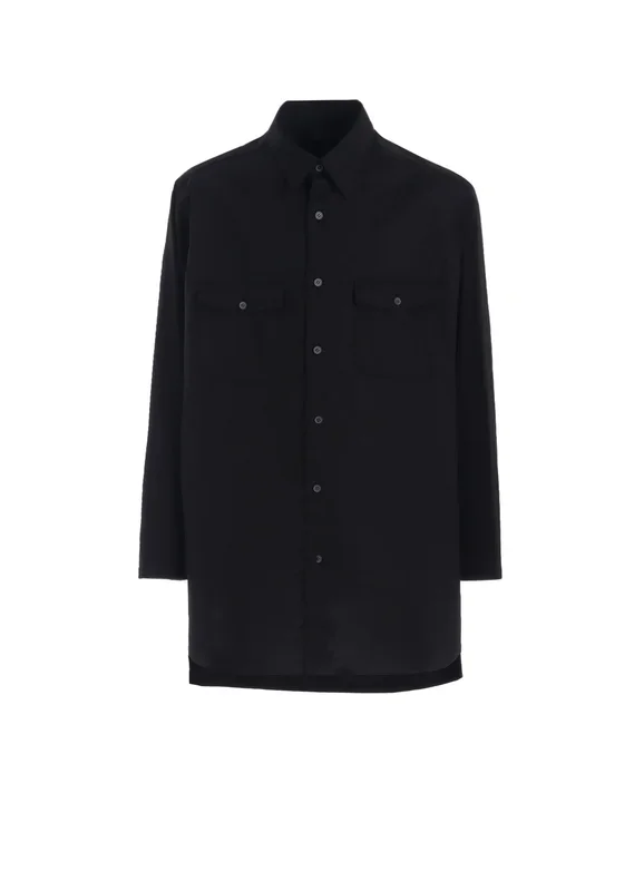 WOVEN AND JERSEY COMBINATION REGULAR COLLAR SHIRT