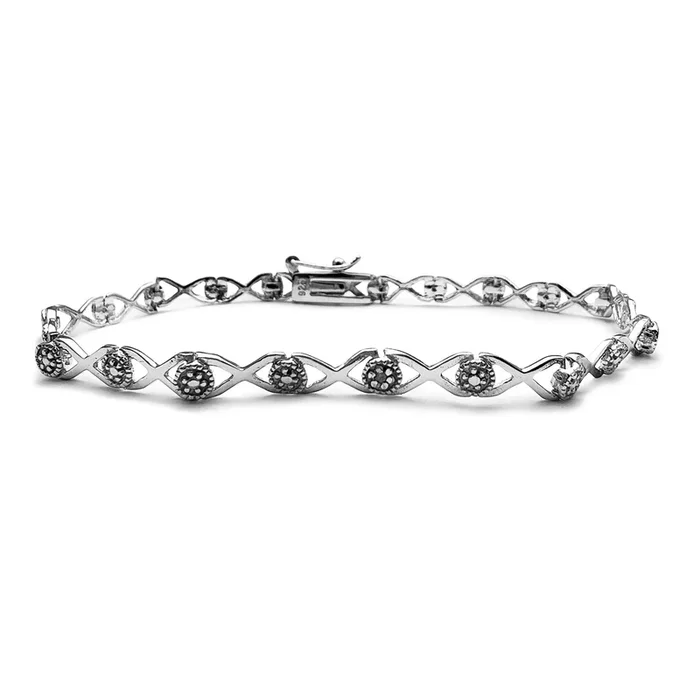 X & Flower Fancy Bracelet (Silver)