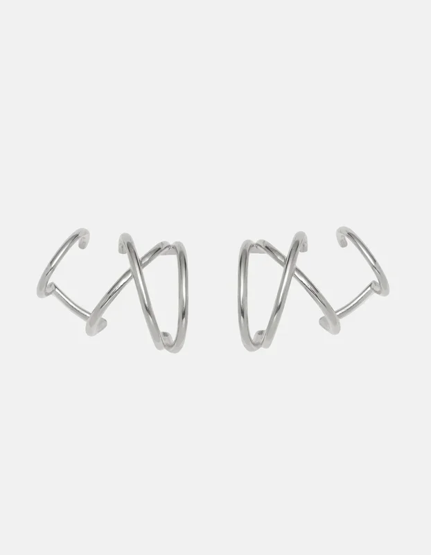 X Ear Cuff in Silver