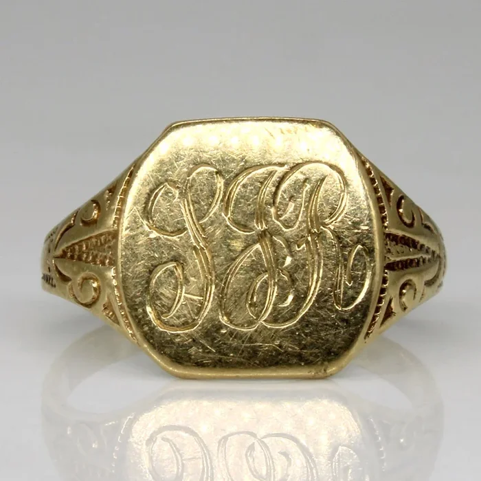 Yellow Gold ‘I.J.R.’ Initial Ring | SZ 5.25 |