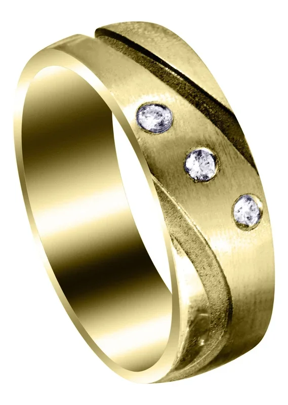 Yellow Gold Contemporary Diamond Mens Engagement Ring | 0.09 Carats (Tanner)