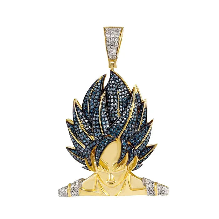Yellow gold Dragon Ball Z Vegeta Diamond Pendant by Truth Jewel’s