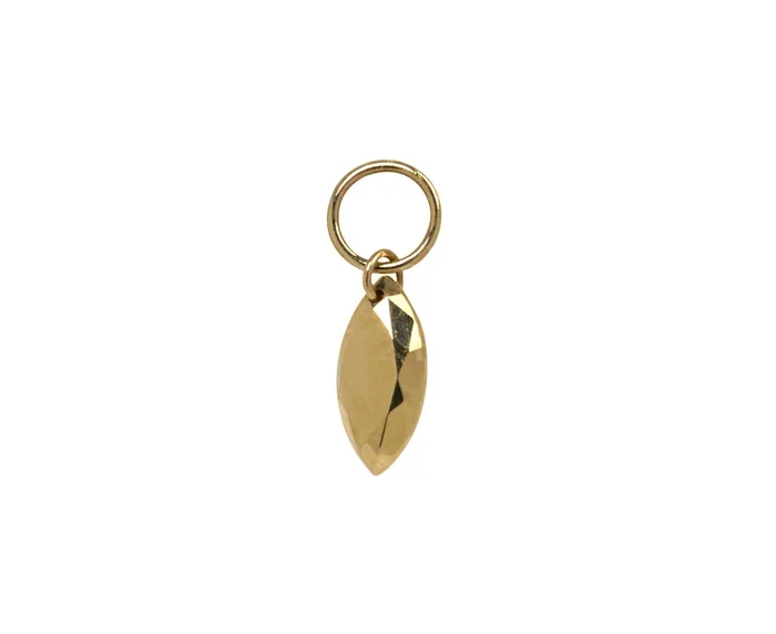 Yellow Gold Faceted Marquise Charm ONLY