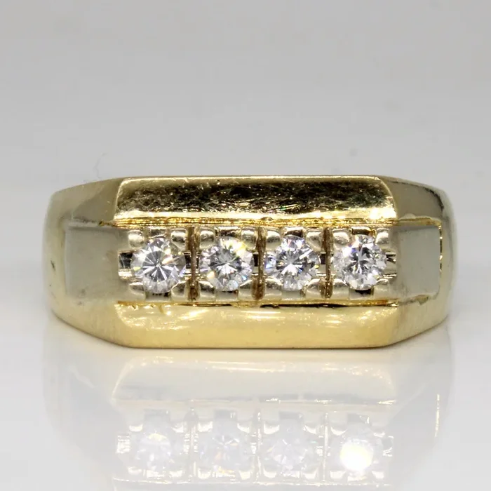 Yellow Gold Four Stone Diamond Ring | 0.30ctw | SZ 9.75 |