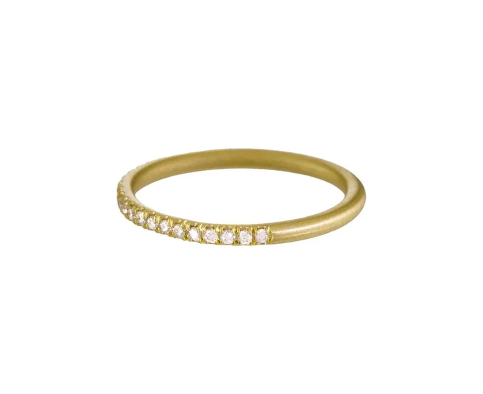 Yellow Gold Half Diamond Wire Band