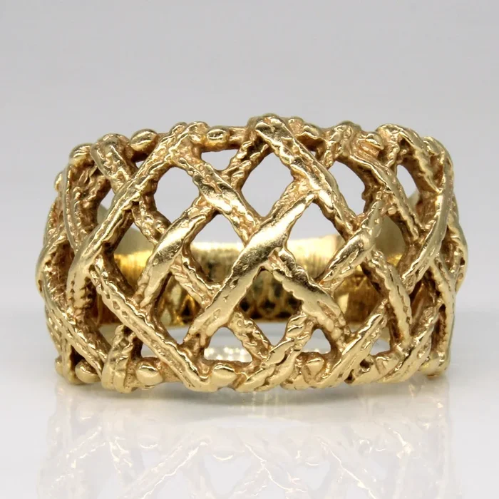 Yellow Gold Lattice Ring | SZ 8.25 |