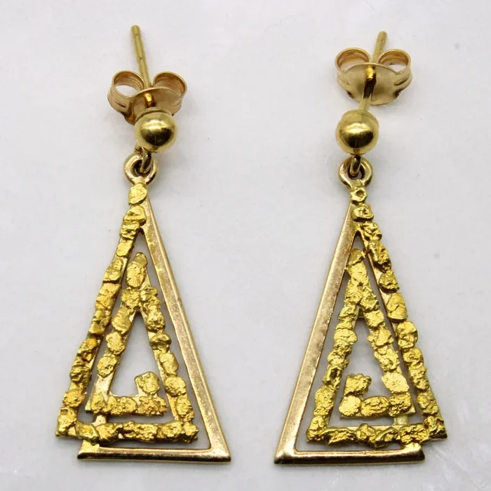 Yellow Gold Nugget Earrings |