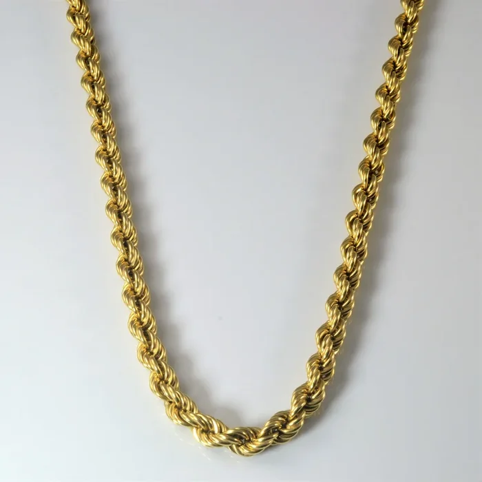 Yellow Gold Thick Rope Chain | 24″|