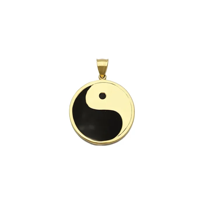 Yin Yang Black Onyx Pendant (14K)
