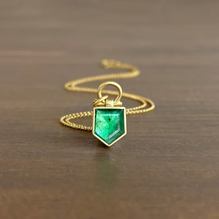 Zambian Emerald Pentagon Pendant