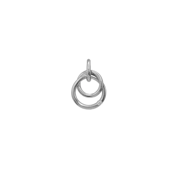 Zirconia Interlocking Hoops Pendant (14K)
