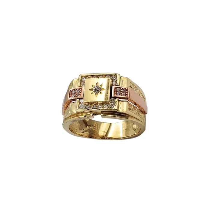 Zirconia North Star Men’s Ring (14K)