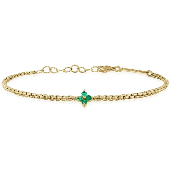 ZOE CHICCO 14K Gold Emerald Quad Bracelet