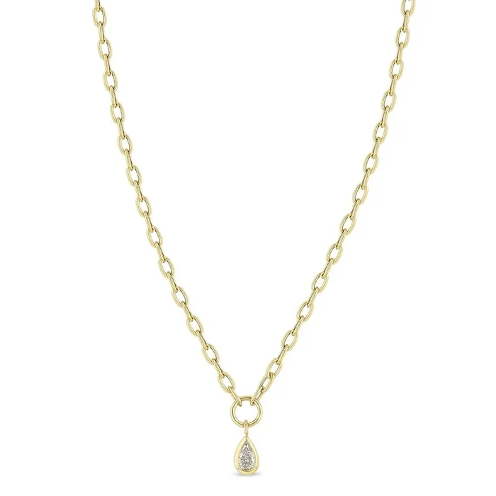 ZOE CHICCO Pear Shape Diamond Pendant